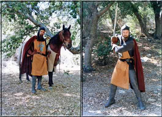  No, sorry, I'm not into cosplay. :-) Flashback 1991: This is a couple of shots of me on the set of MacGyver where I played a character in the episode, Good Knight MacGyver. This is also one of the two incidences where I came to realize that the Screen Actors Guild does not stand behind its members. The production had gone over budget and they took away our trailers. I complained to SAG and not only did they pull my screen credit but I did not get paid for the five days I was on the set. Though, now that you know what to look for you do see and hear me throughout the episode. Awh, life in Hollywood... Isn't it grand.  
