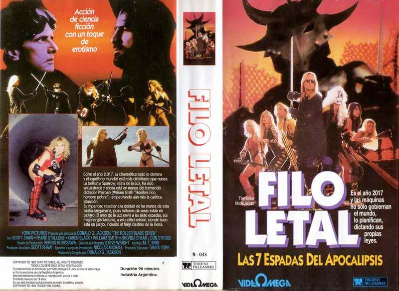  Here's the Video Tape box for one of the Latin American releases of Roller Blade Seven, Filo Letal. 