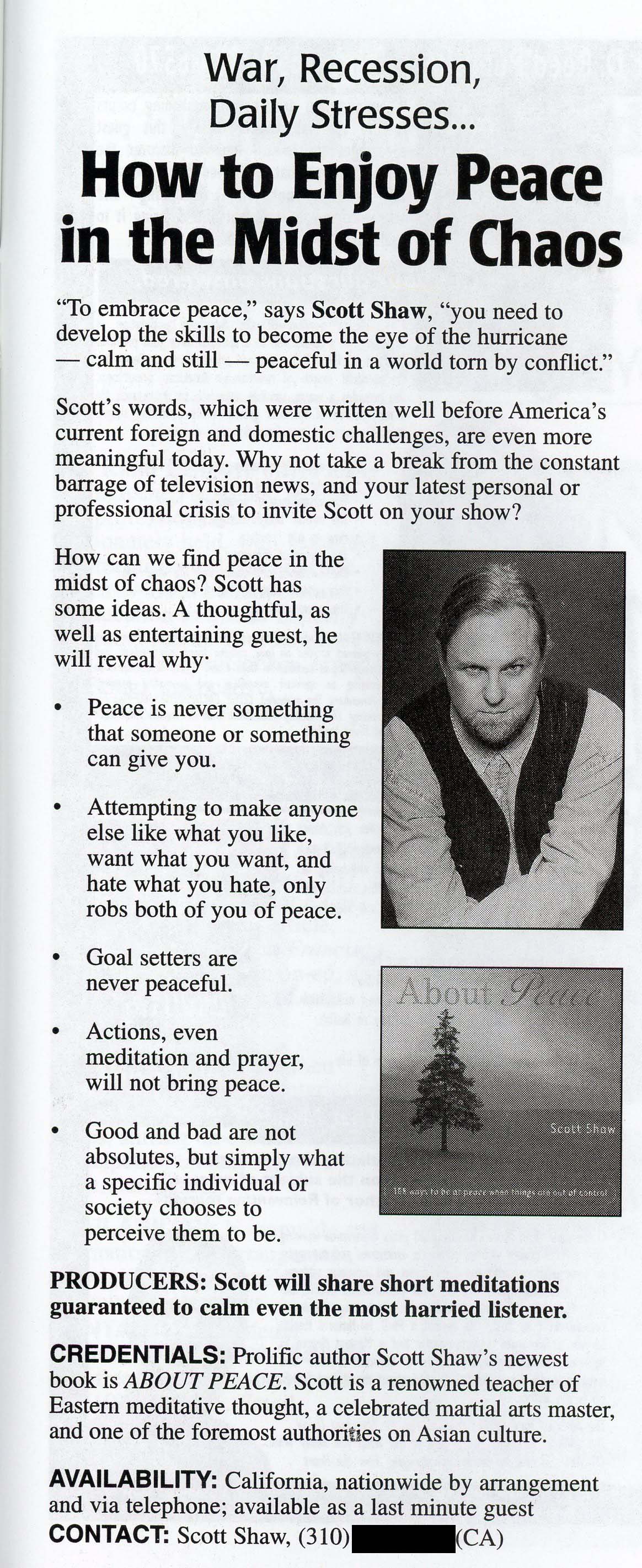  Here's a PR piece that went out about me in the late 90s. 
