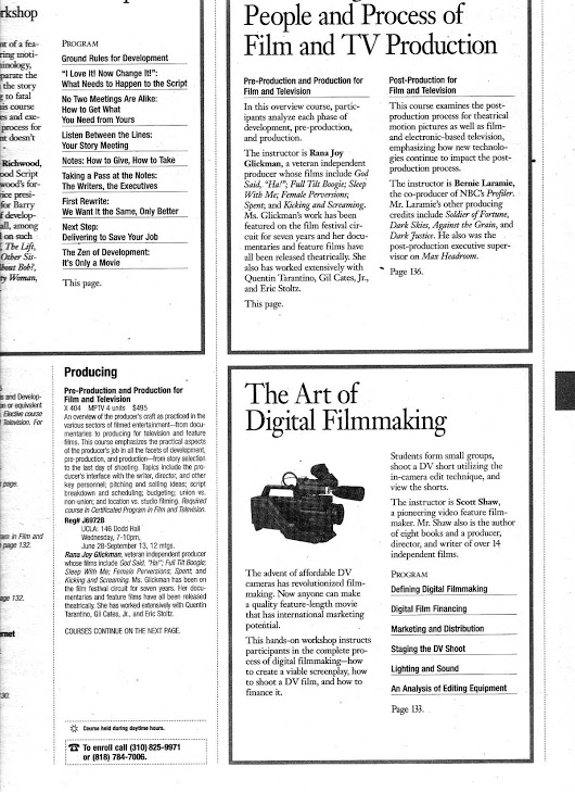  Flashback for one of the classes I taught on filmmaking at U.C.L.A. 