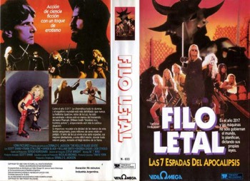  Here's the Video Tape box for one of the Latin American releases of Roller Blade Seven, Filo Letal. 