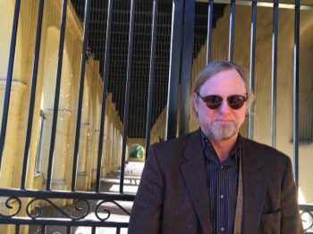  Here's Hawk Goodman AKA Scott Shaw twenty-five years after one of the key opening scenes for the Roller Blade Seven was filmed here at, the Mission San Fernando Rey de España. Now, the corridor is barred up and forbidden.﻿ 
